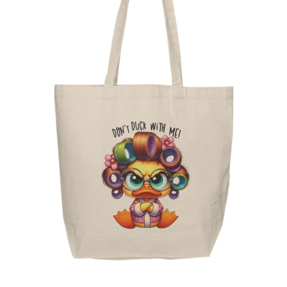 Funny Don't Duck With Me Custom Tote Bag - Picture 2 of 3